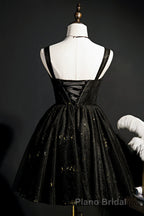 Elegant Sleeveless Tulle Sequins Short Homecoming Dresses