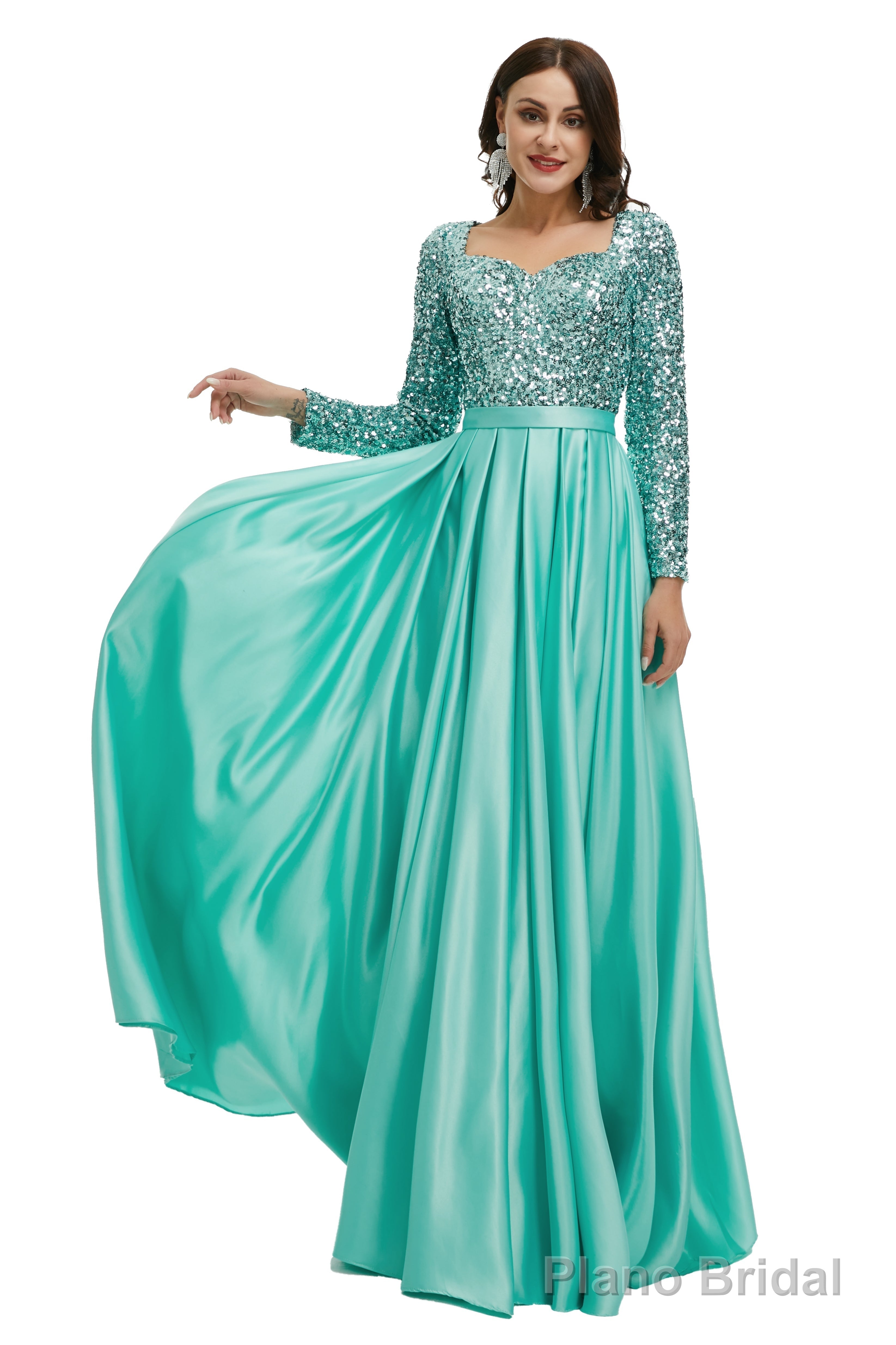 Lady Dresses Full Sleeve Prom Dresses V Neck Formal Gowns 2025 Floor Length Party Dresses Main image