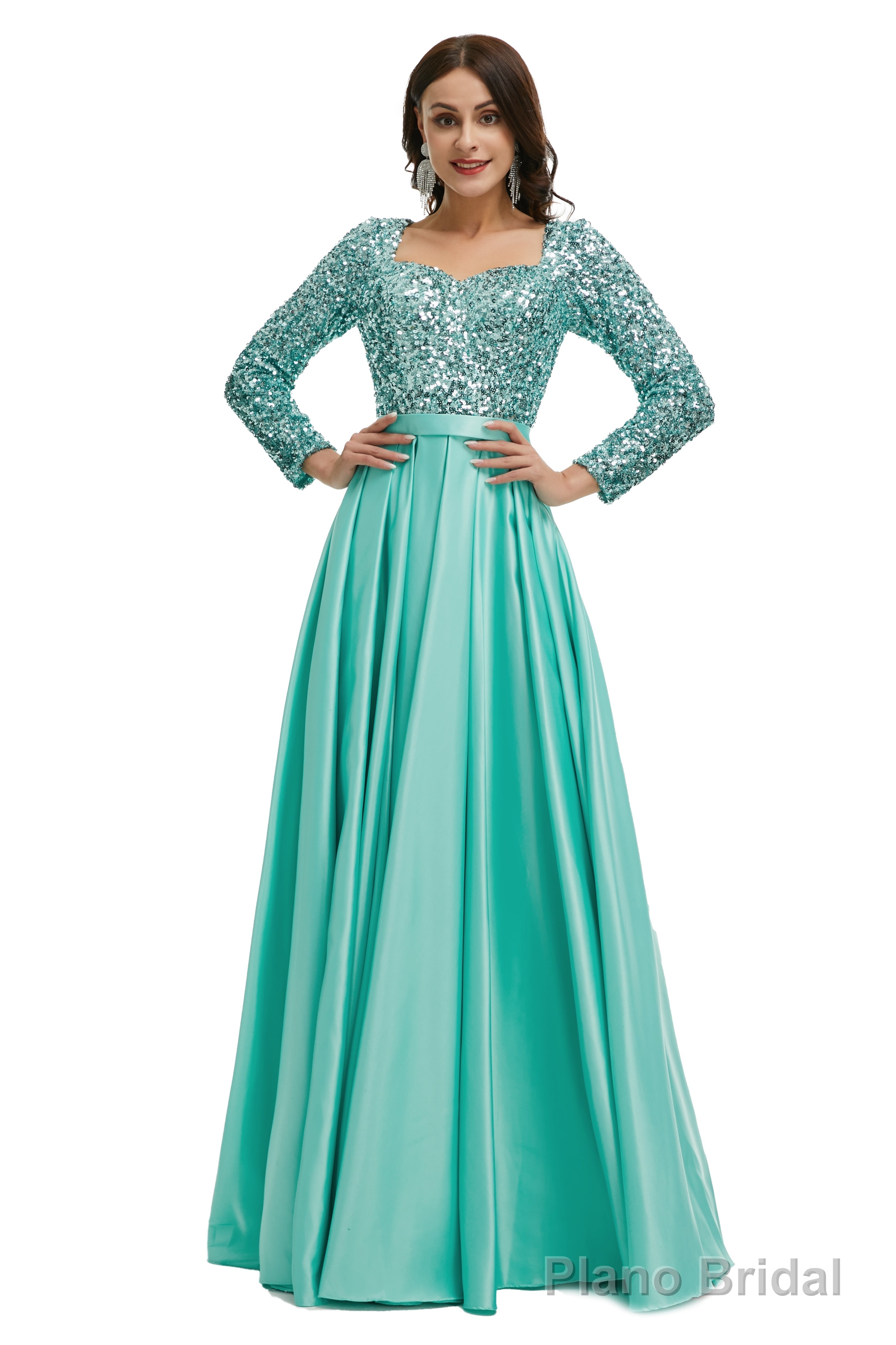 Lady Dresses Full Sleeve Prom Dresses V Neck Formal Gowns 2025 Floor Length Party Dresses