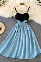 Blue A-Line Short Dress