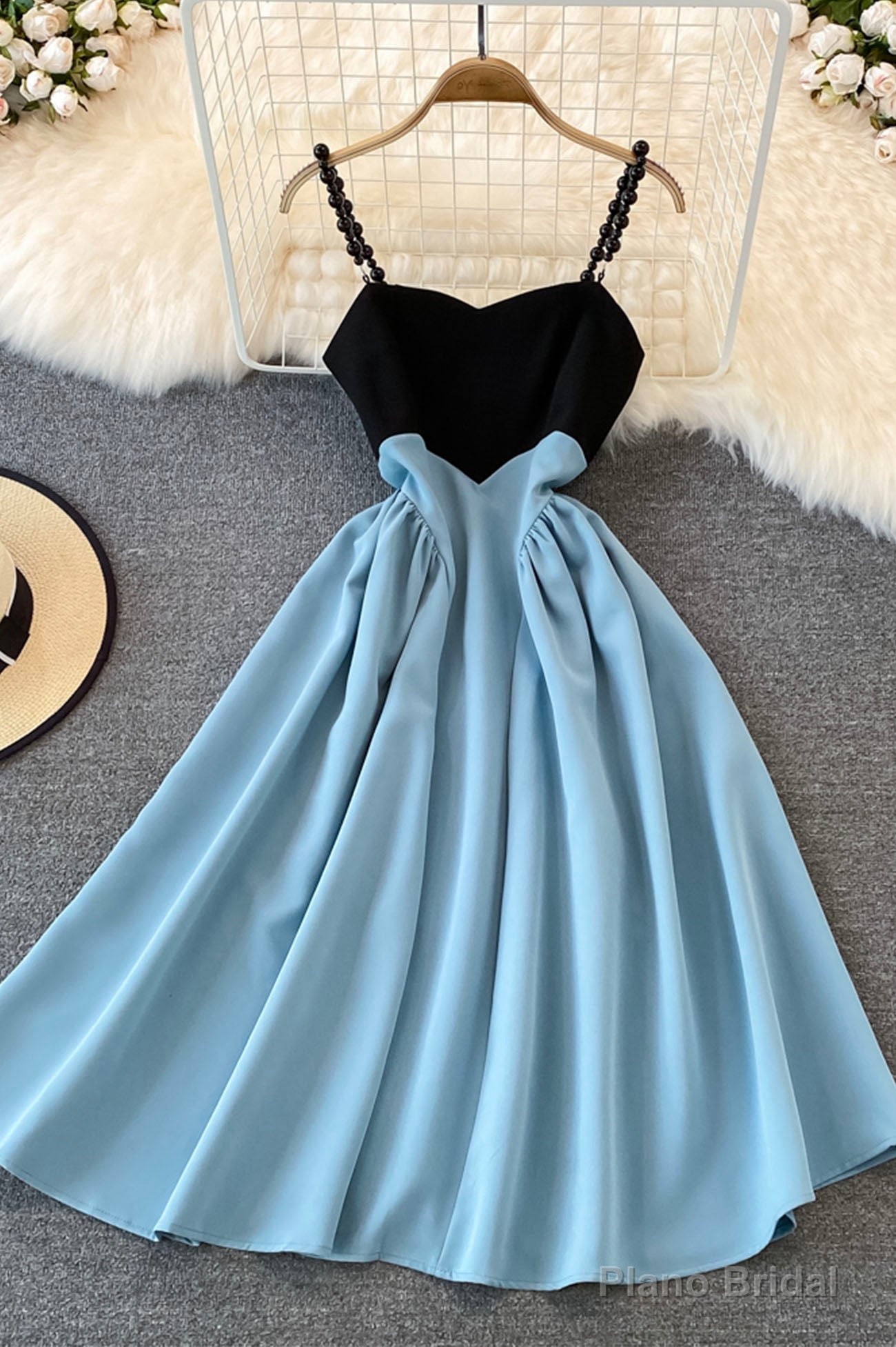 Blue A-Line Short Dress