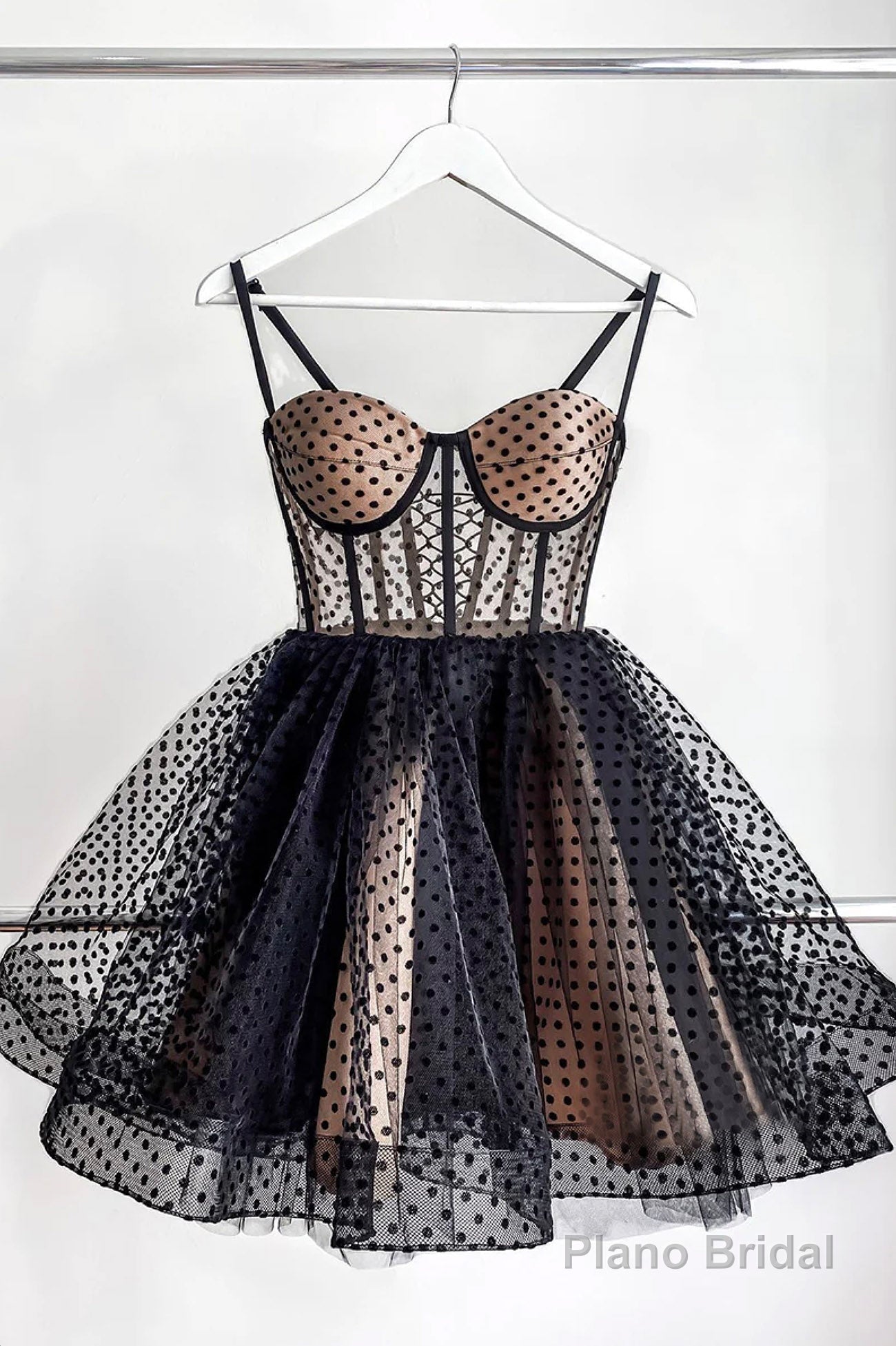 Cute Tulle Spaghetti Straps Short Homecoming Dress, A-Line Mini Party Dress Main image