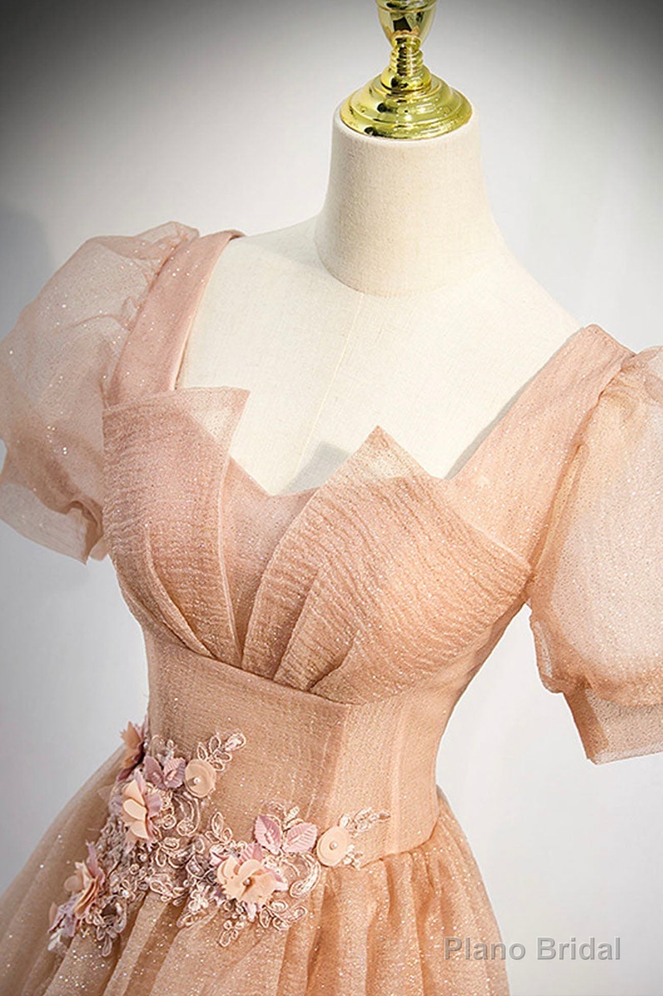 Cute Tulle Lace Long Prom Dresses, A-Line Evening Party Dresses Secondary image