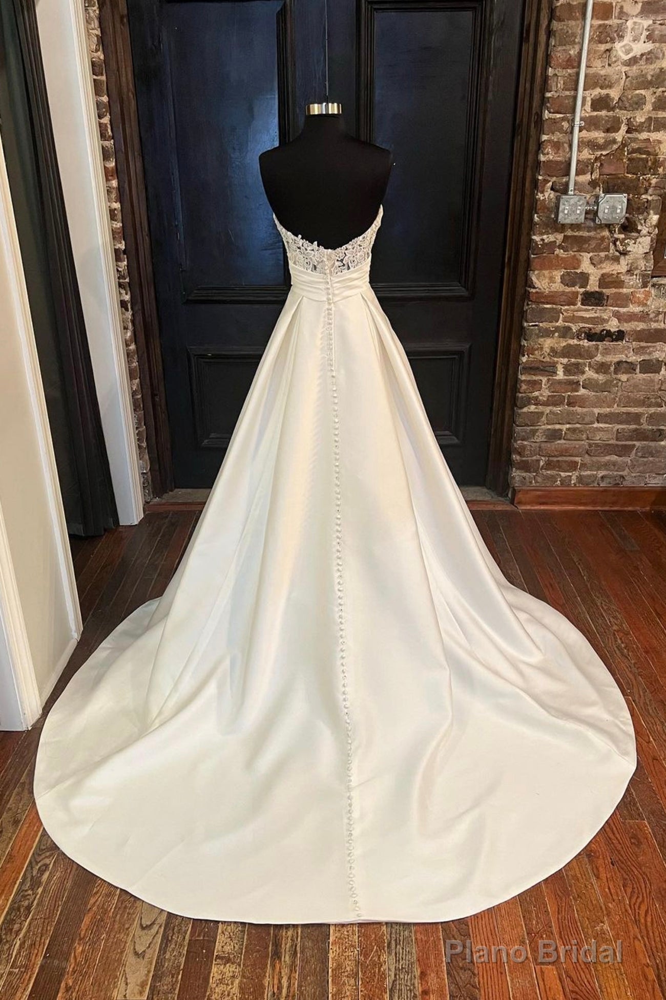 White Satin Long Prom Dress, A-Line Sweetheart Neck Evening Dress Secondary image