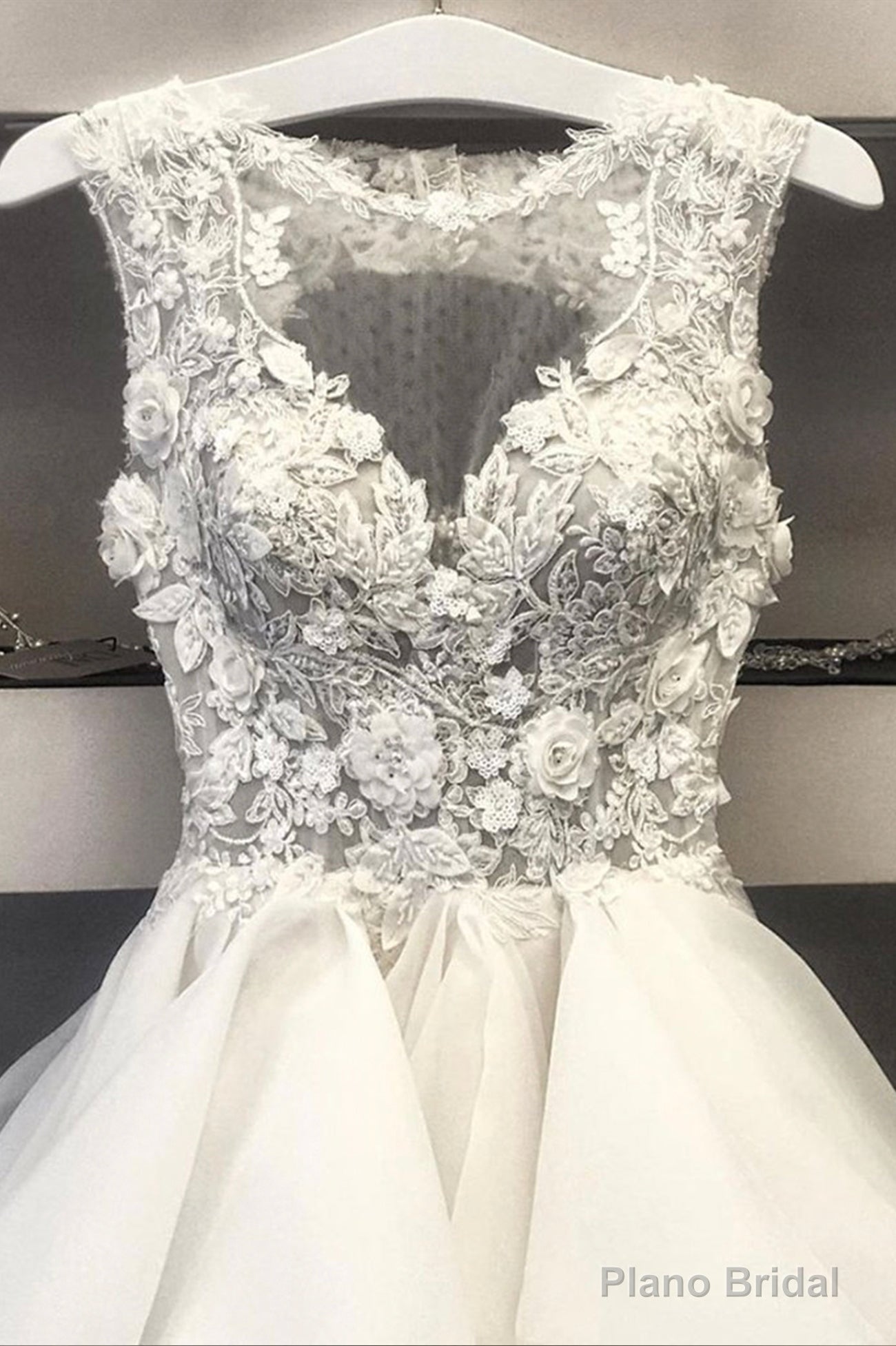 White Lace Short Prom Dresses, A-Line Lace Evening Dresses Secondary image