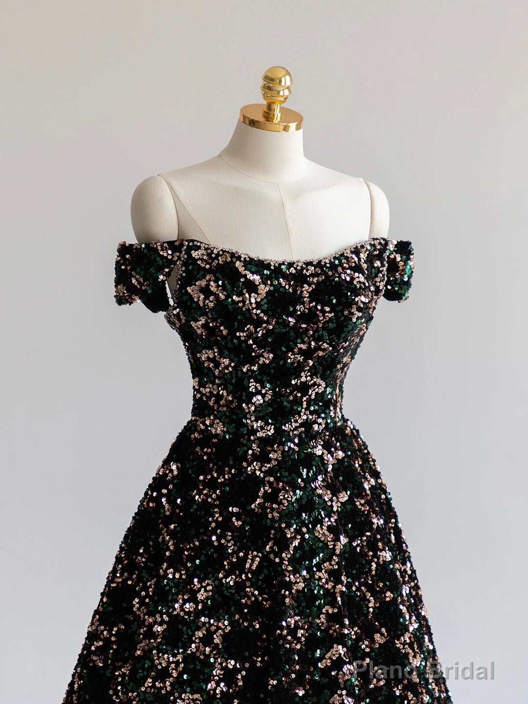 Stylish Sequins Long Prom Dress, Off Shoulder Evening Party Dress Secondary image