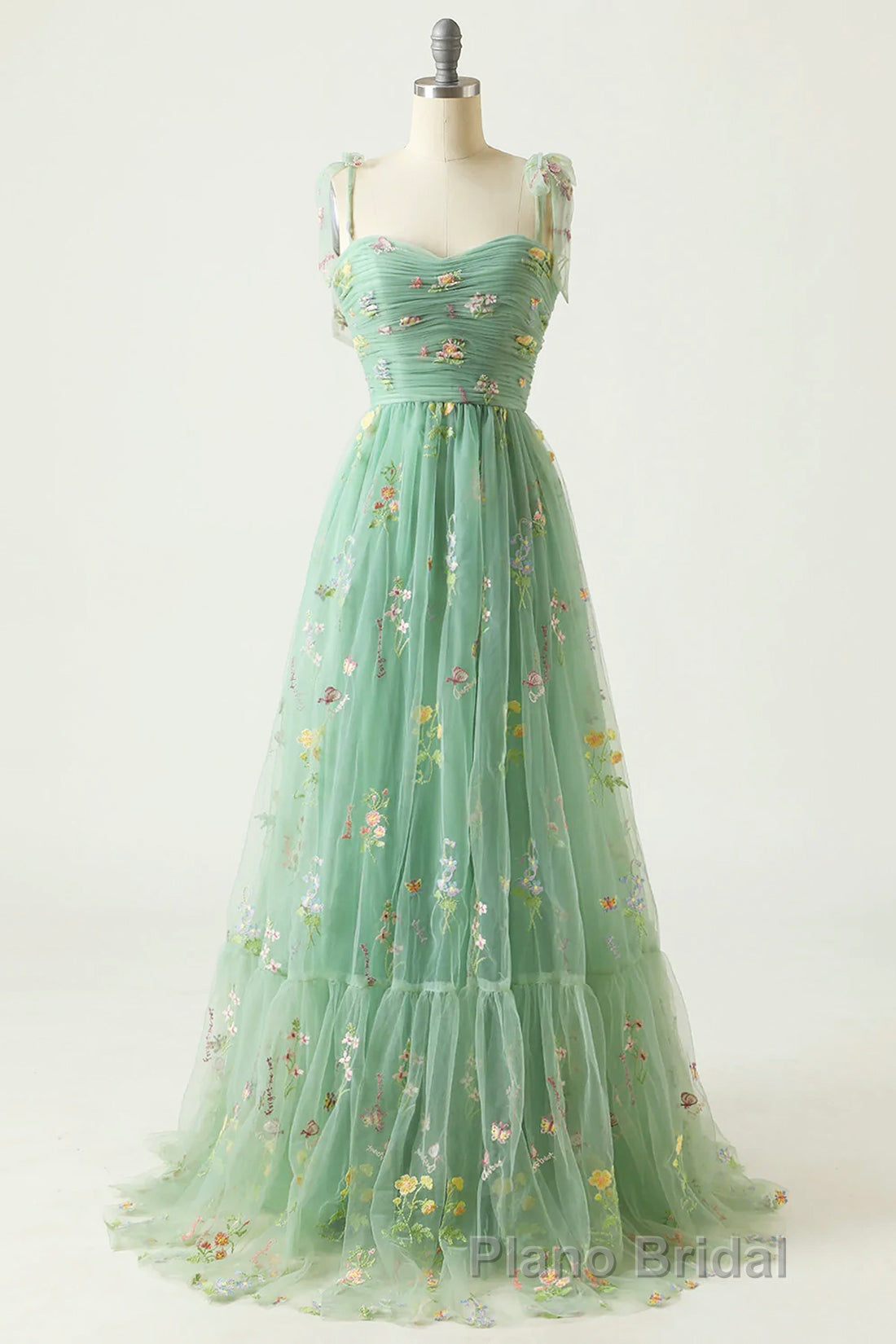 Champagne Lovely Tulle Lace Long Formal Prom Dresses, Champagne Evening Dresses