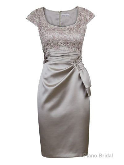 Short Silver Empire Mother of Bride Dress Main image