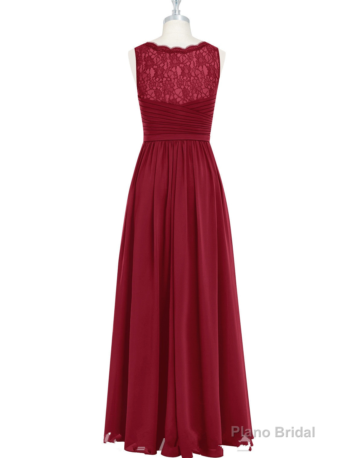 Burgundy Long Chiffon Bridesmaid Dress Party Dress Main image
