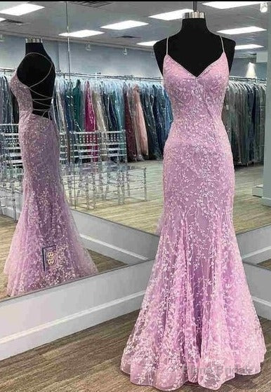 Gorgeous Mermaid Lilac Prom Dress with Embroidery Main image