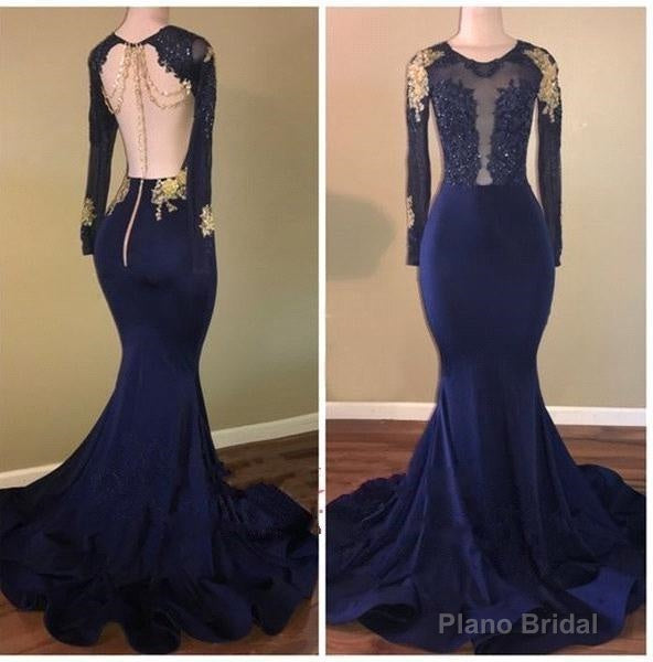 2025 Long Sleeves Backless Prom Dresses Main image