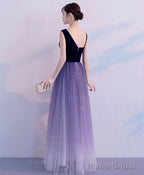 Purple Tulle Long Prom Dress Purple Tulle Bridesmaid Dress