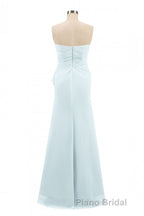 Pink Strapless Ruffled Mermaid Long Bridesmaid Dresses