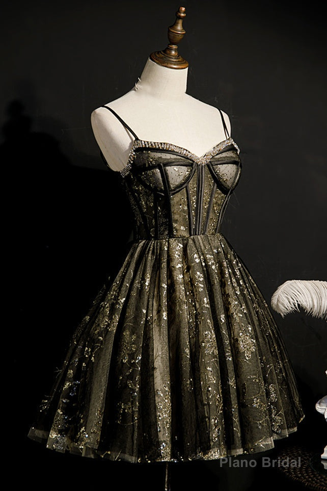 Princess A-Line Beaded Spaghetti Straps Short Party Dress Secondary image