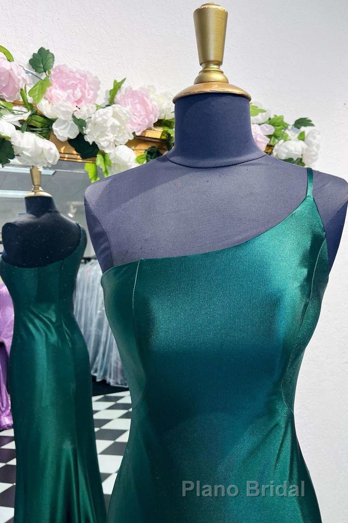 One-Shoulder Royal Blue Mermaid Long Dresses with Slit