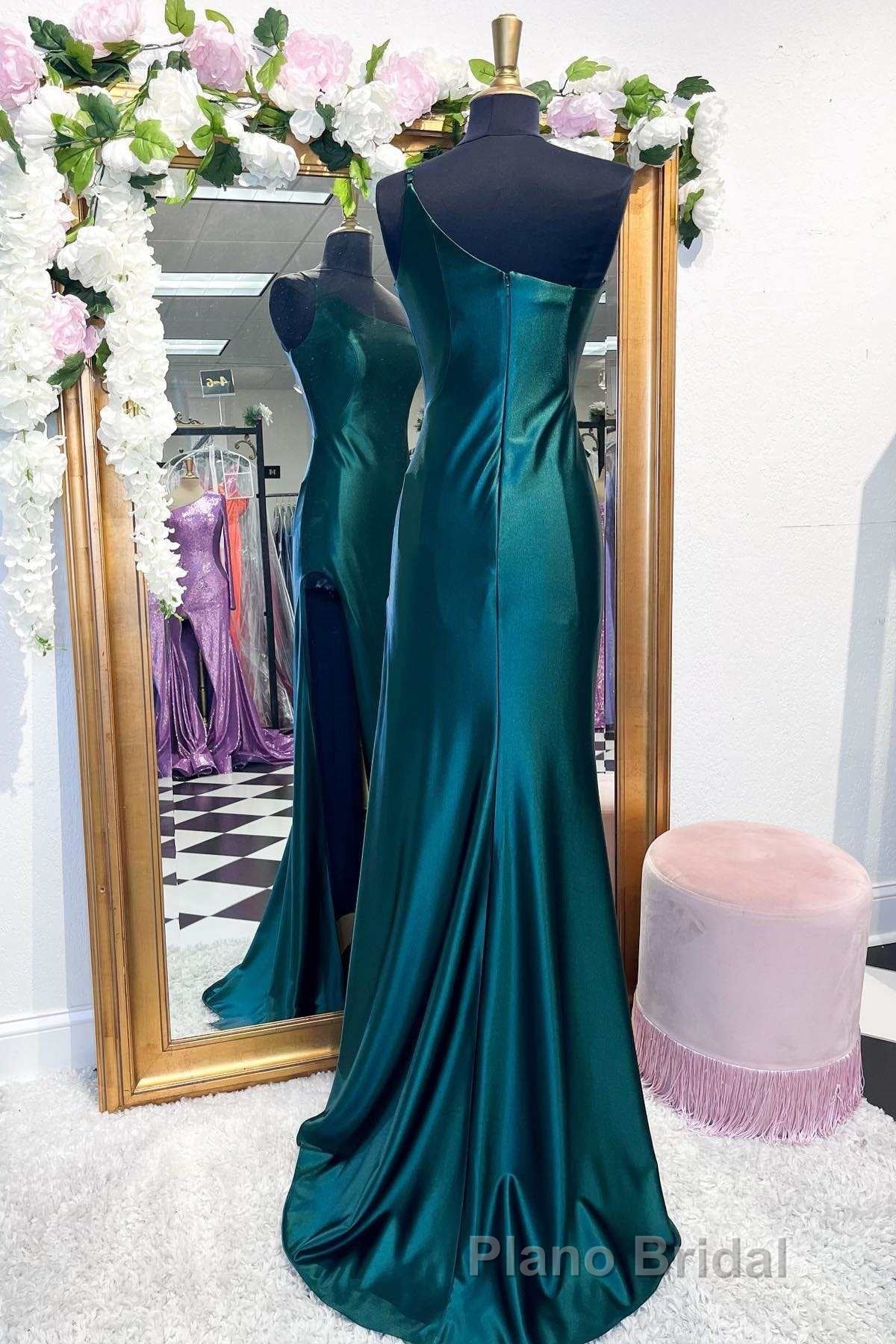 One-Shoulder Royal Blue Mermaid Long Dresses with Slit Secondary image
