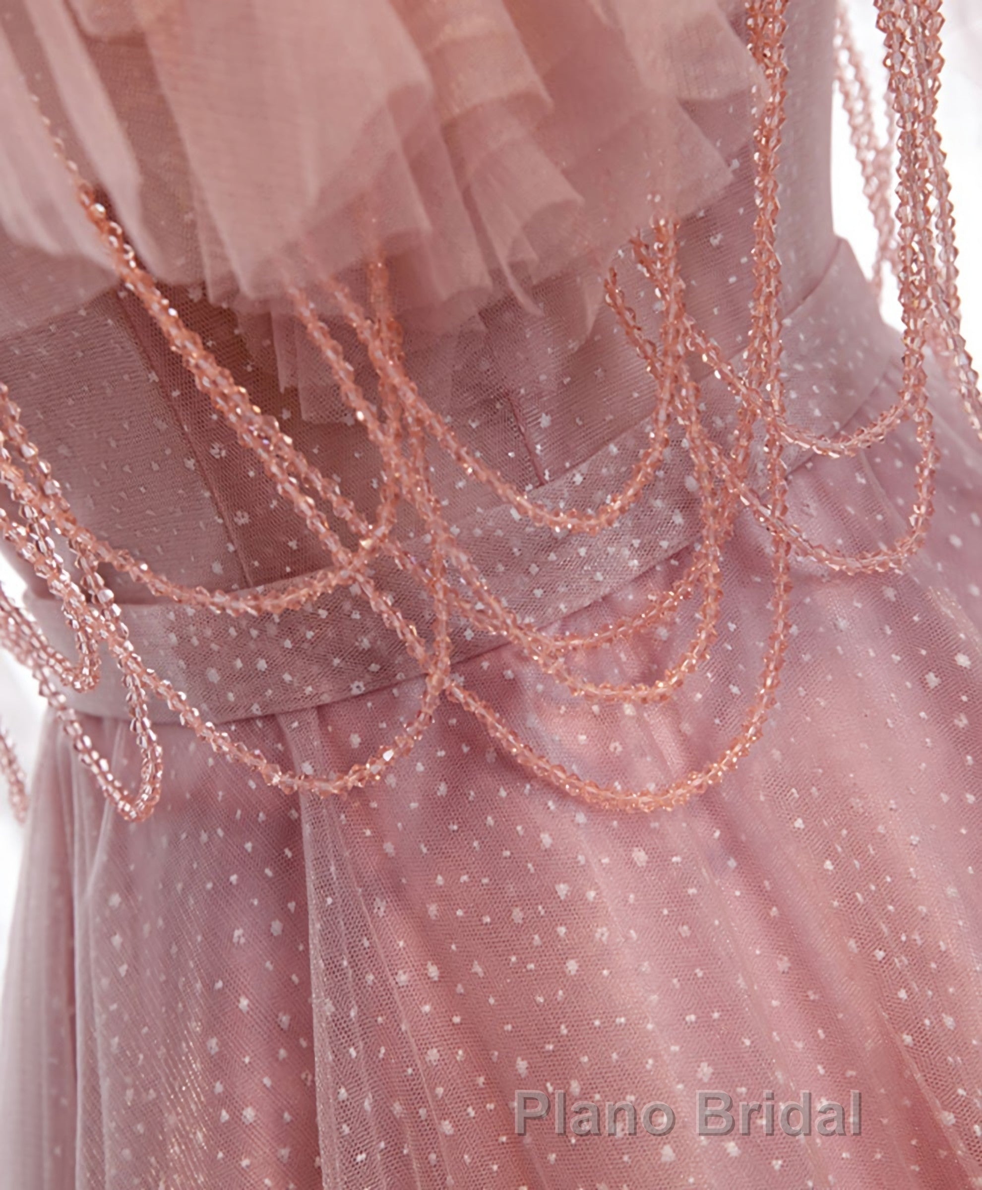 Pink Sweetheart Tulle Long Formal Prom Dresses, Pink Tulle Prom Dresses, 1