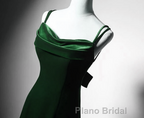 Green Mermaid Long Velvet Party Dresses, Green Straps Long Prom Dresses Formal Prom Dresses