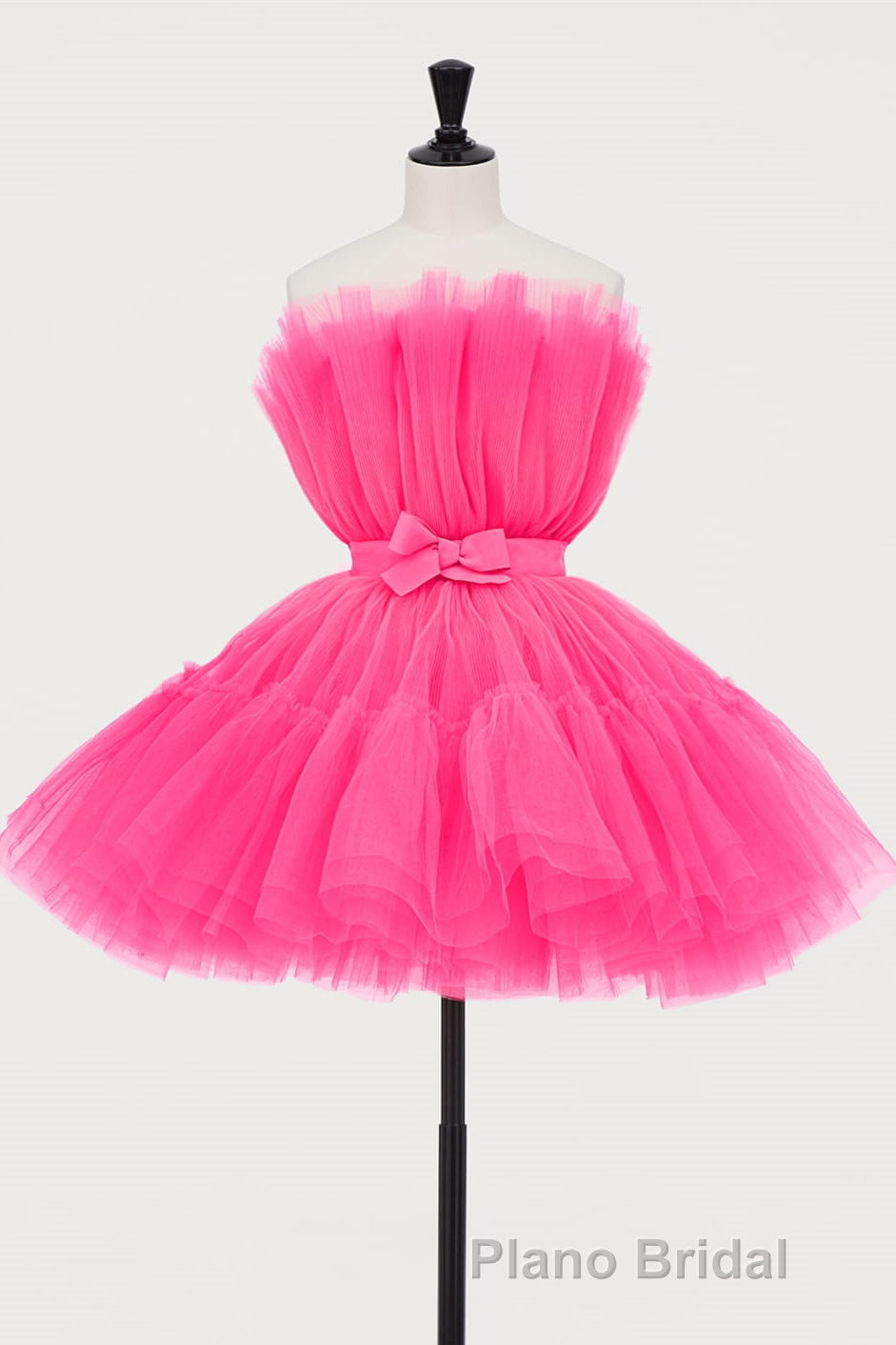 Hot Pink A-line Short Tulle Party Dresses
