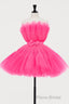 Hot Pink A-line Short Tulle Party Dresses