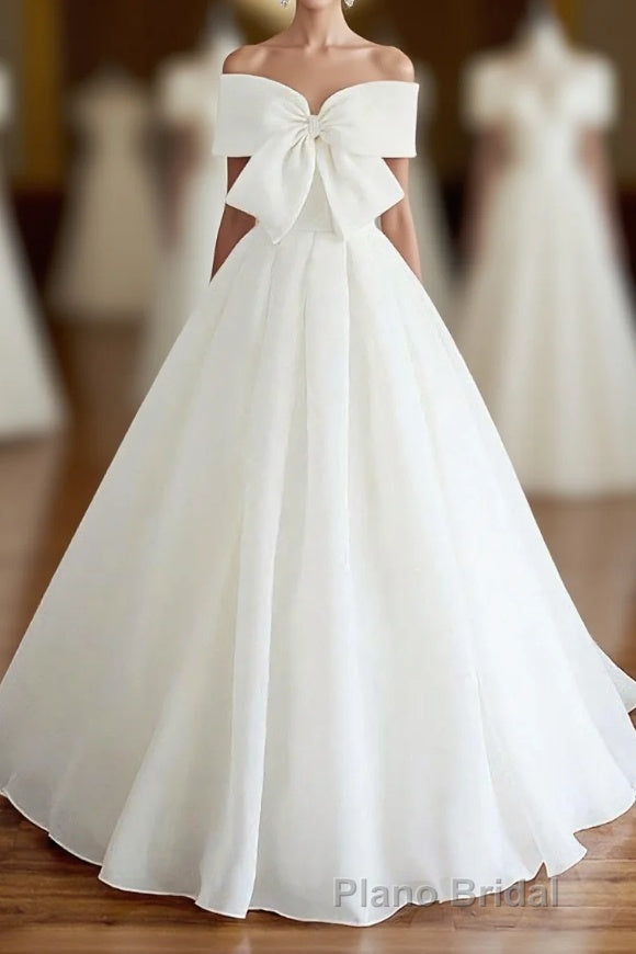 White Sweetheart Long Formal Prom Dresses, White Prom Dresses Main image