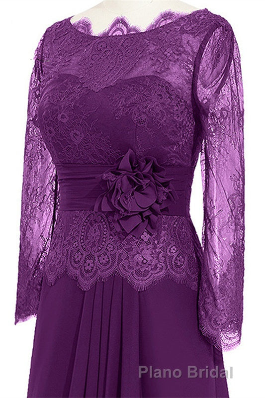Ruffles Purple Lace Long Mother of the Bride Dresses Secondary image