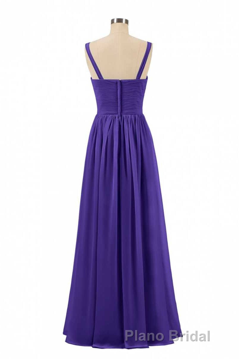 Purple Chiffon Sweetheart Straps A-Line Bridesmaid Dresses Secondary image
