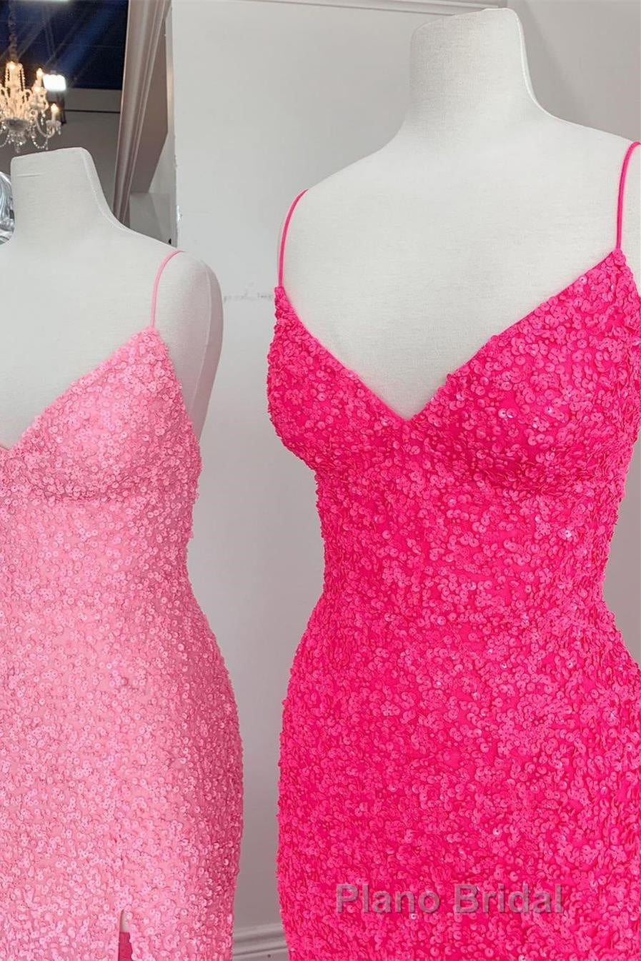 Flattering Mermaid Hot Pink Long Party Dresses Secondary image