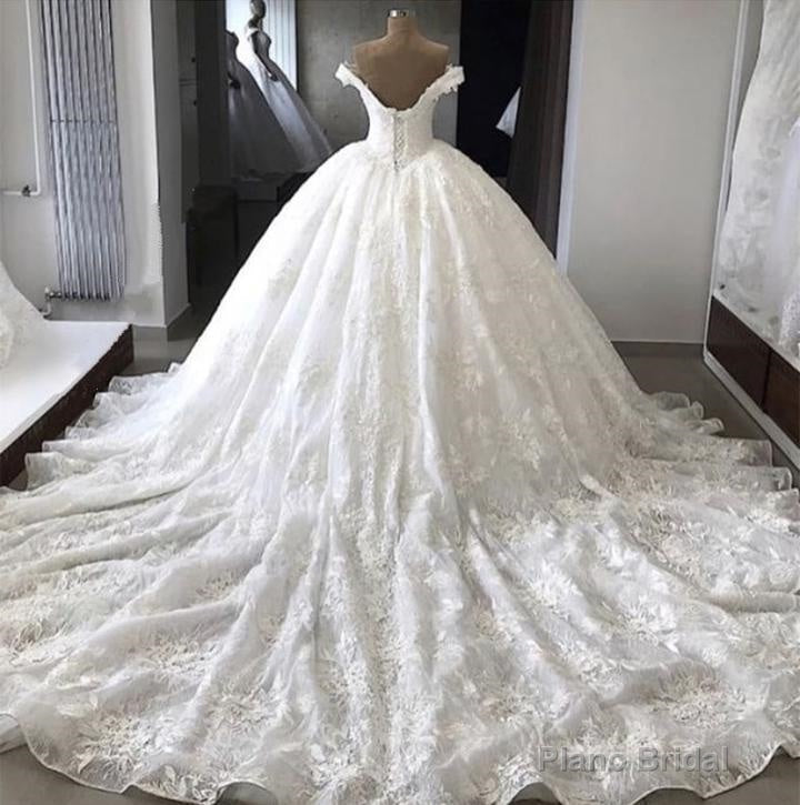 Amazing Off Shoulder Sweetheart Lace Long Ball Dresses Secondary image