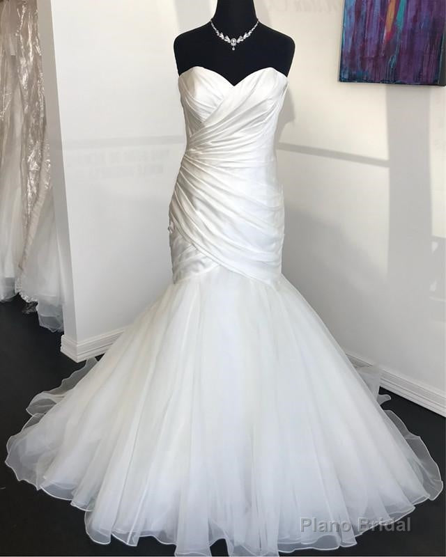 2025 Sexy Mermaid Organza With Satin Sweetheart Pleated Wedding Dresses Main image