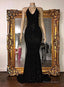 Sexy 2025 Black Halter Mermaid Sequence Backless Prom Dresses
