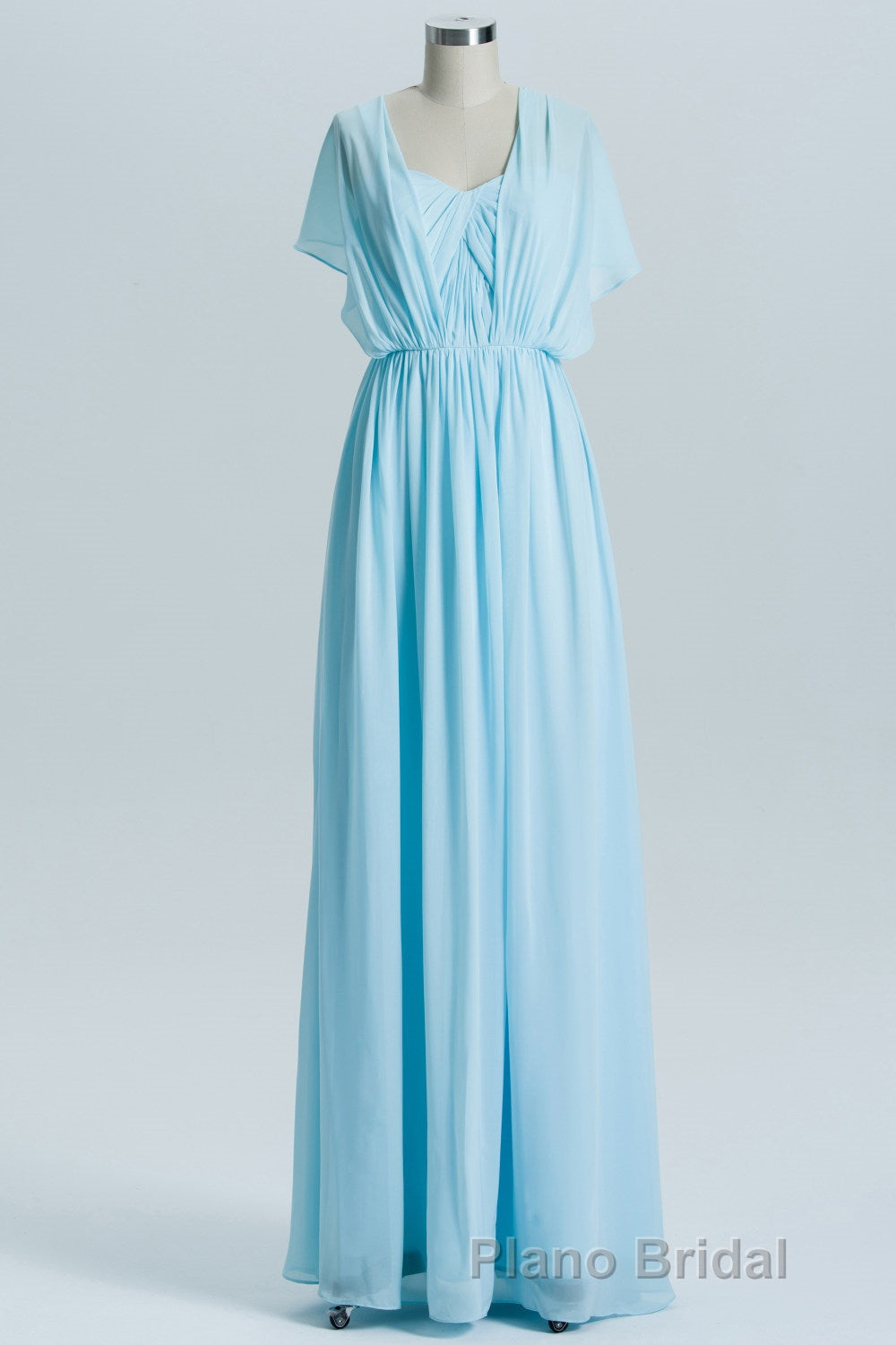 Blue Chiffon A-line Long Convertible Bridesmaid Dresses Secondary image