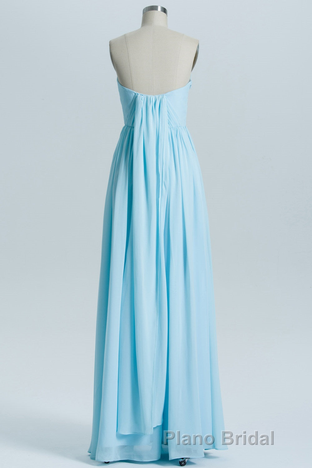 Blue Chiffon A-line Long Convertible Bridesmaid Dresses