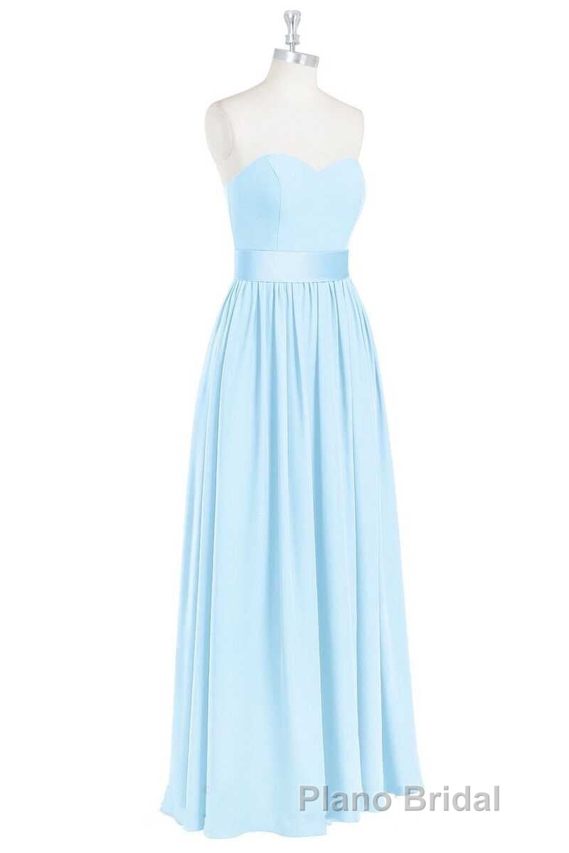 Light Blue Sweetheart A-Line Bridesmaid Dresses with Slit Secondary image