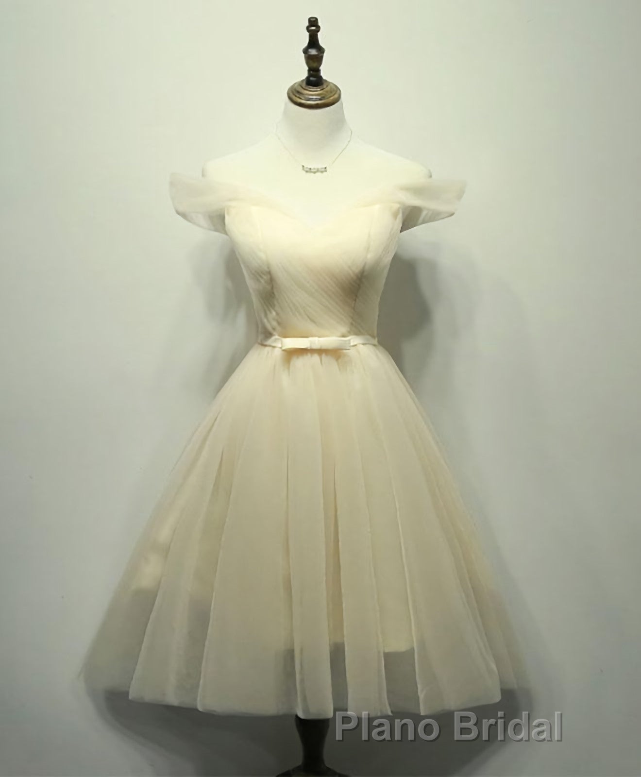 Simple V Neck Tulle Off Shoulder Short Formal Prom Dresses, Pink Homecoming Dresses