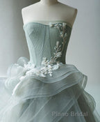 Unique Tulle Lace Long Formal Prom Gown Tulle Lace Evening Dresses
