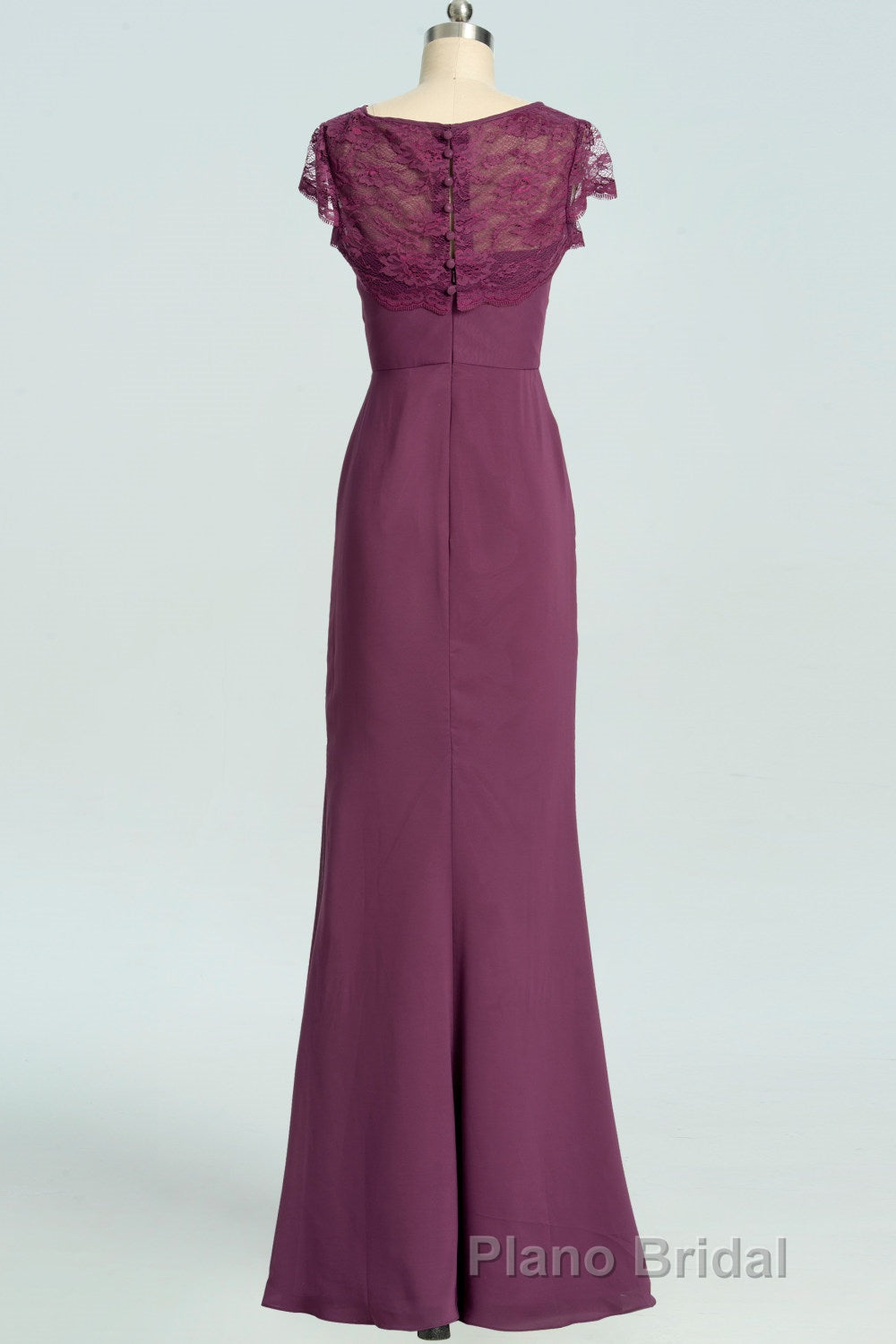 Elegant Plum Mermaid Long Bridesmaid Dresses Secondary image