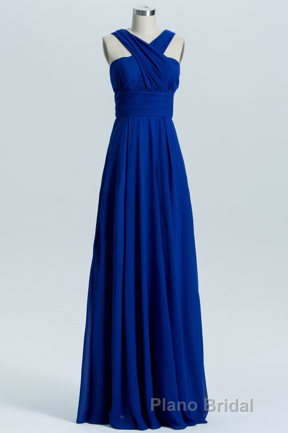Royal Blue A-line Chiffon Long Convertible Bridesmaid Dresses Secondary image