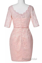 Two-Piece Blush Pink Lace Bodycon Short Mother of the Bride Dresses