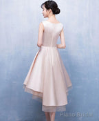 Champagne Satin Lace Short Prom Dress Champagne Homecoming Dress