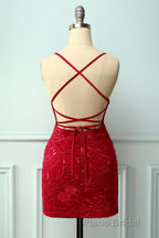 Light Blue Tight Hoco Dresses with Appliques