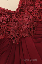 Mermaid Wine Red Ruffled Long Mother of the Bride Dresses