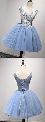 Luxurious A-line Straps Knee Length Short Tulle Homecoming Dresses