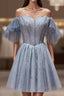 Off The Shoulder Tulle Short Homecoming Dresses