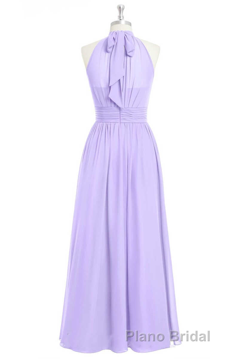 Lavender Chiffon Halter Long Bridesmaid Dresses Secondary image