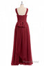 Red Chiffon Cross-Front A-Line Long Bridesmaid Dresses