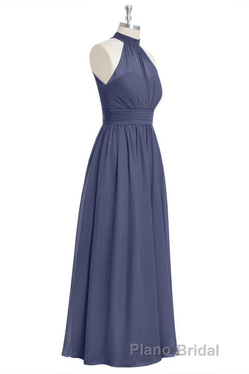 Lavender Chiffon Halter Long Bridesmaid Dresses