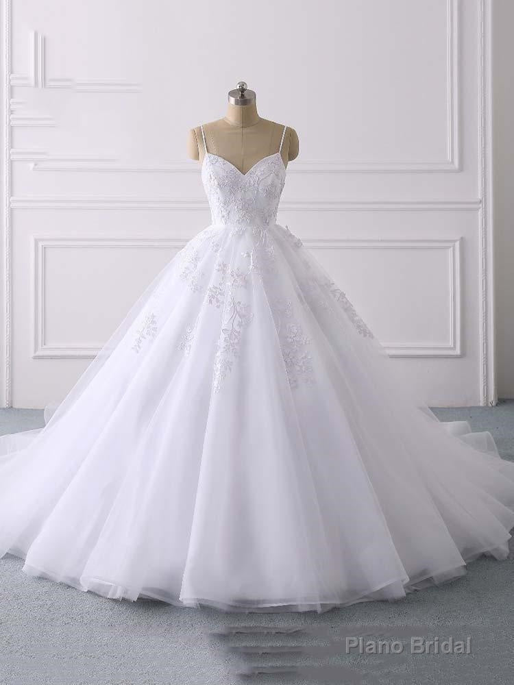 Lace Applique Ball Gown Vestido Wedding Dresses Spaghetti Straps Main image
