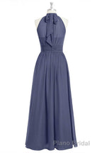 Lavender Chiffon Halter Long Bridesmaid Dresses