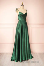 Simple Satin Long Formal Prom Dresses, A-Line Formal Evening Dresses